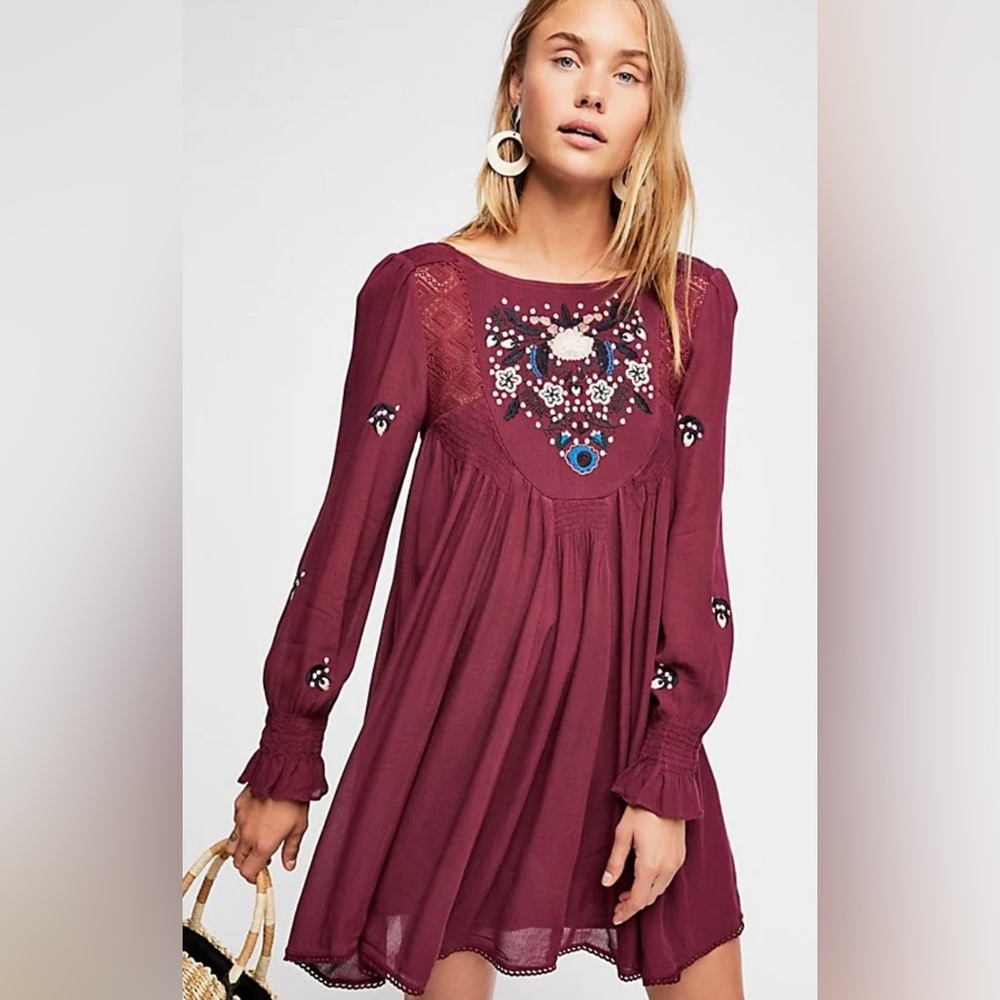 Free People Mohave Moya Boho Embroidered Dress